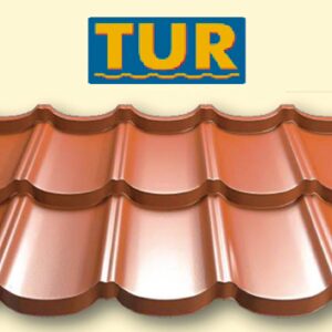 Металочерепиця модульна TUR ®  ⁇  ТУР  ⁇  Ral 8017  ⁇  0,5 mm  ⁇  Purmat  ⁇  Польща  ⁇  TM Прушинки  ⁇  0,805 м2  ⁇