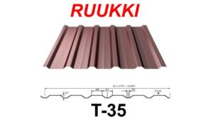 Профіль покрівельний Т 35-88-1050 Ruukki 0,5 мм / RR - 887 / 32 /  Crown BT