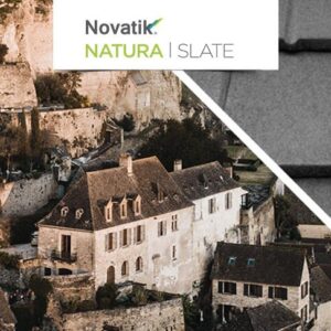 Композитна черепиця Novatik NATURA SLATE silver moon (сріблястий сірий)