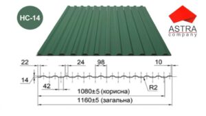 Профнстил НС-14 Астра 0.45 мм Polysteel/PEMA/RAL