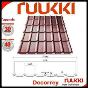 Металочерепиця Ruukki Decorrey Grand Crown BT — RR