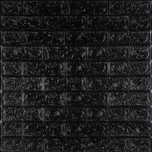 3D панель самоклеюча цегла Чорний 700х770х5мм (019-5) SW-00000151