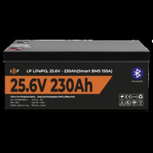 Акумулятор LP LiFePO4 25,6V - 230 Ah (5888Wh) (Smart BMS 150А) з BT пластик
