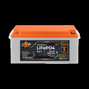 Акумулятор LP LiFePO4 25,6V - 100 Ah (2560Wh) (BMS 80A/50А) пластик Smart BT