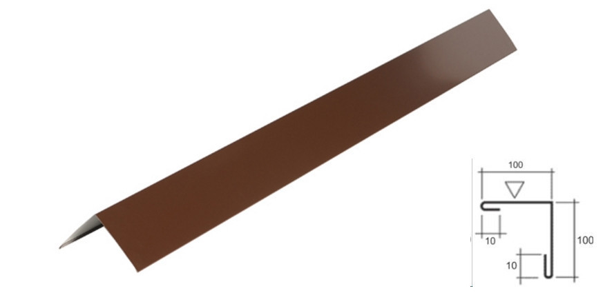 Куточок зовнішній No1 (100х100) 0.45 мм мат Словаччина