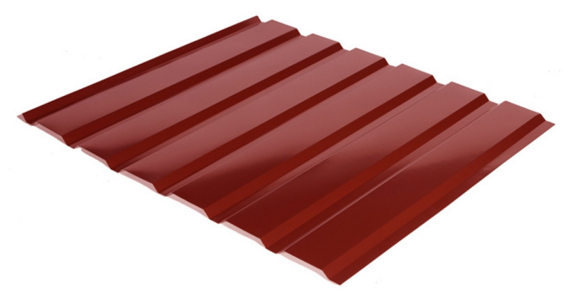 Профнастил стіновий С-18 (RAL 3011 — червоний, глянець)