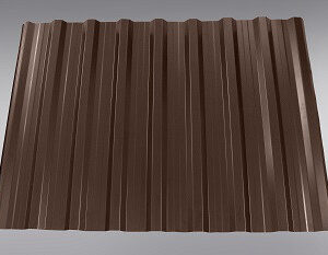 Профнастил ПК-18 товщина — 0,45 мм, глянець RAL 8019 темно-коричневий / "ДахСервіс"