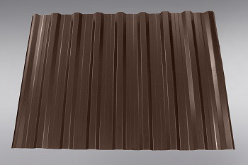 Профнастил ПК-18 товщина — 0,45 мм, глянець RAL 8019 темно-коричневий / "ДахСервіс"
