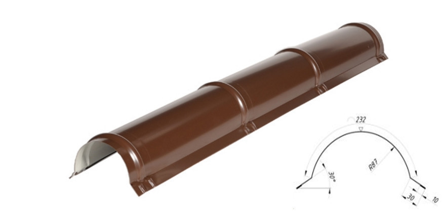 Планка ковзана круглого 0,45 мм глянець (Південна Корея) 2 метри