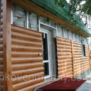 Фасадний сайдинг-сруб Термастил Морений дуб 0,4 мм Ю.Корея