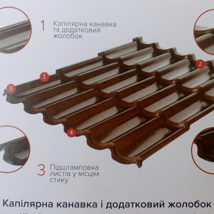 Металочерепиця Rauni RAL-1015 0,5 mm