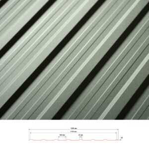 Профнастил Т-15 (RAL 9006) Модуль Україна 0,45 / 0,5 мм