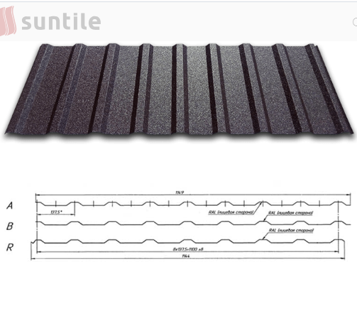 Профнастил покрівельний PP-20 0,45 мм PE RAL 8017 SUNTILE