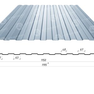Профнастил стіновий на паркан ПС 8 / 0,45 мм / RAL 9006