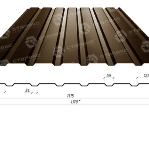 Профнастил ПС 15 А / 0,5 мм / RAL 8017 Коричневий / Matt / Arcelor Mittal