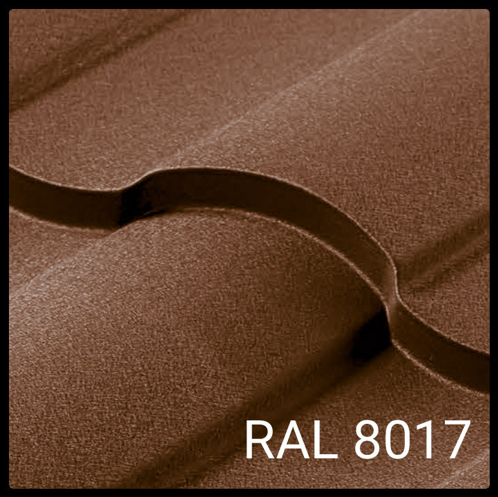 Металочерепиця "Валенсія" PEMA RAL 8017 Німеччина 0,5 мм (Матова)