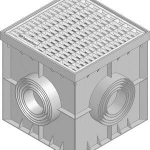 Точечний дренаж HAURATON Recyfix Point 30/30 (300х 300х 300), PE-PP (сірий) з пластик. корзиною для сміття, гідрозатвором та