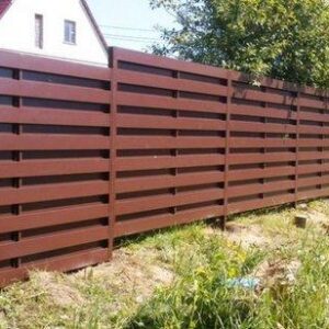 Забір горизонтальний металевий двостороннє заповнення Ранчо Oberig