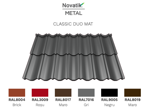 Модульна черепиця Novatik Metal Classic Duo МАТ (2-модульний) Voestalpine 0,5 мм