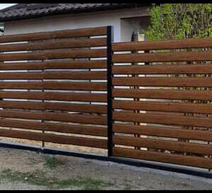 Забір горизонтальний металевий односторонній заповнення Ранчо Oberig