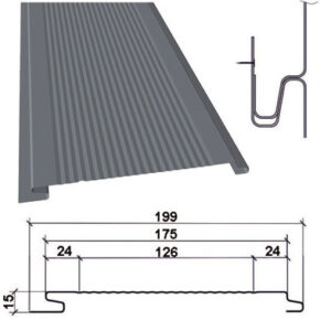 Дошка з мікрорибером — 0.45 мм/ Фасадні металеві панелі/RAL 7004 сірий