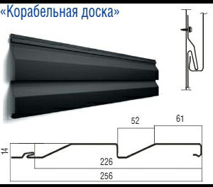 Металосайдинг — корабельна дошка 0,5 мм RAL (9005,3005,8017,7024) matt Польща