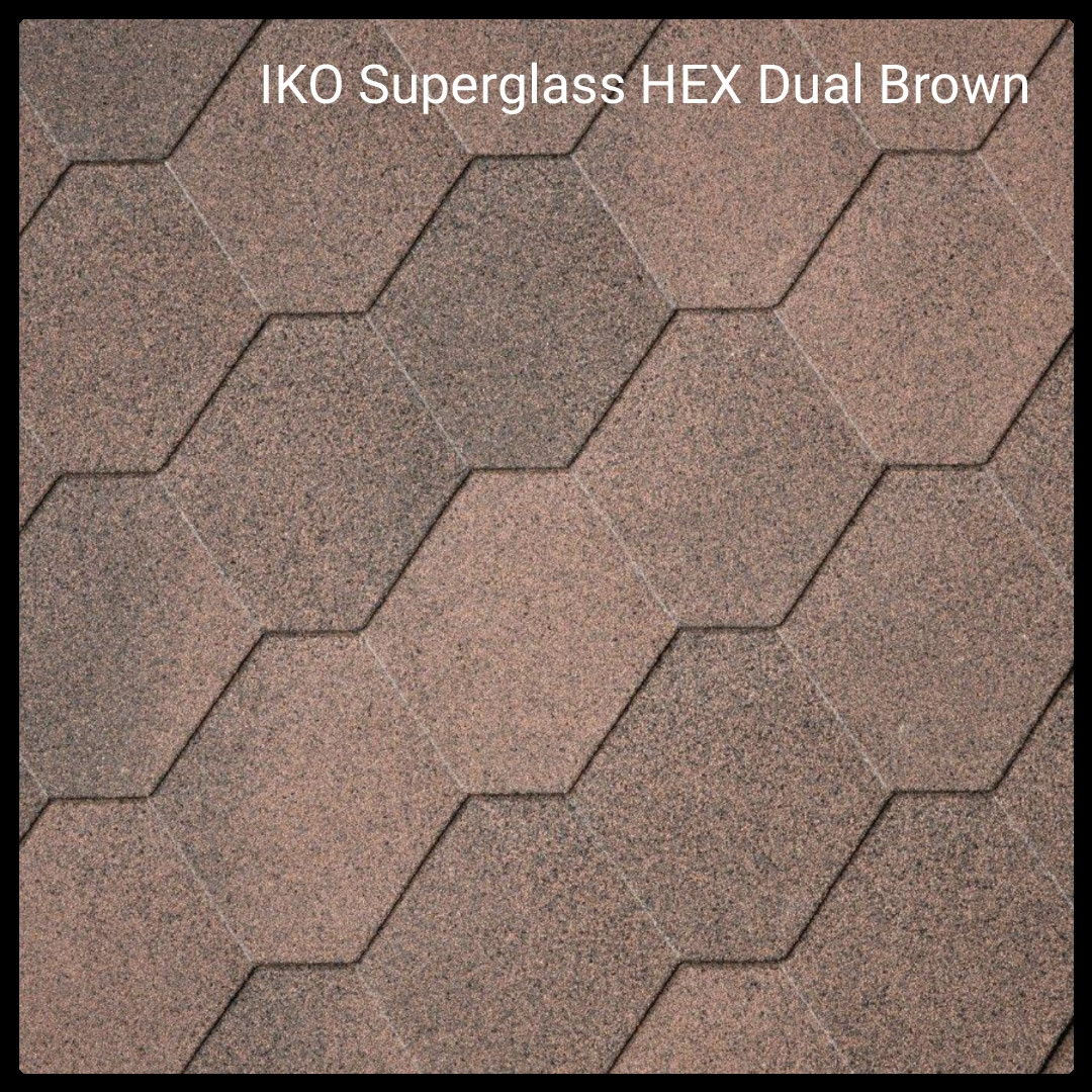 Бітумна черепиця Superglass Hex (07) Dual Brown