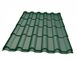 Металочерепиця Ретро ARCELOR MITTAL 0,5 mm PEMA RAL 6005