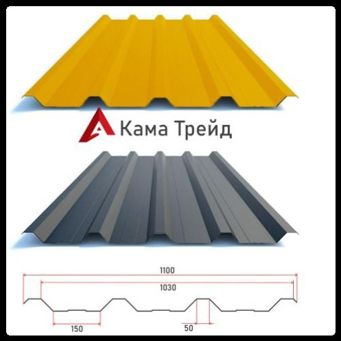 Профнастил НС-44 "КамаТрейд" 0,45 мм Китай РЕМА Ral