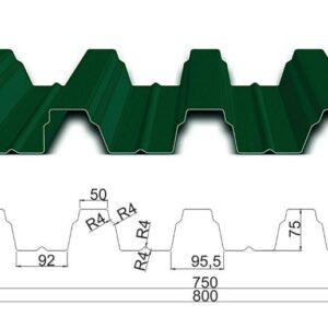 Профнастил Н-75 / 0,9 мм / Алмет / RAL