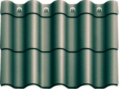 Металочерепиця Агат "Z-lock" Модульна 0,5 RAL 6020