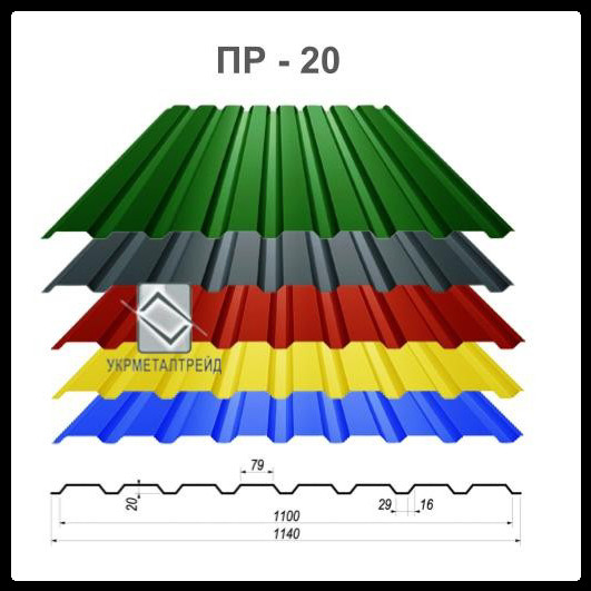 Профнастил ПР-20 / 0,45 RAL
